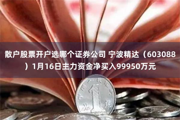 散户股票开户选哪个证券公司 宁波精达（603088）1月16日主力资金净买入99950万元