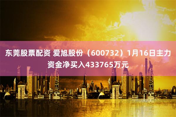 东莞股票配资 爱旭股份（600732）1月16日主力资金净买入433765万元