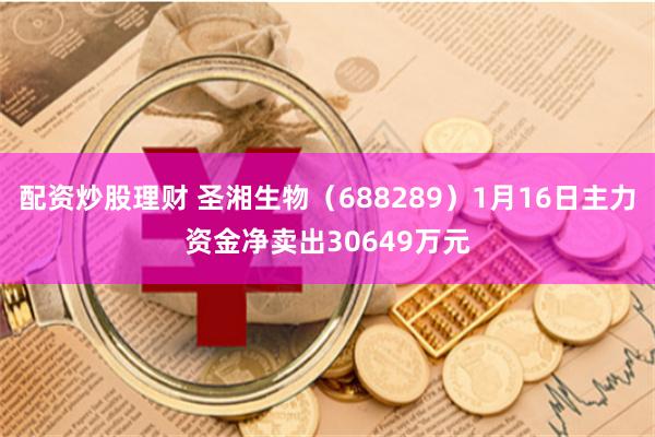 配资炒股理财 圣湘生物（688289）1月16日主力资金净卖出30649万元